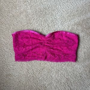 aerie hot pink lace bandeau